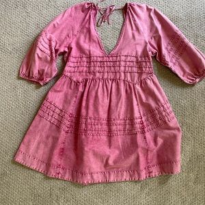 Pink Free People Denim Dress